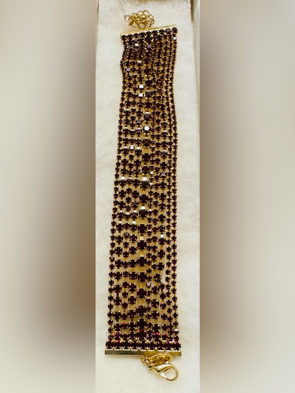 Vintage Lydell NYC 10 strand red rhinestone bracelet